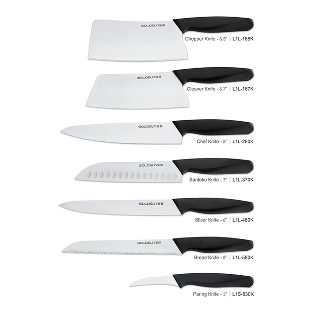 Ensemble de couteaux de cuisine 7 pi&egrave;ces avec manche en PP