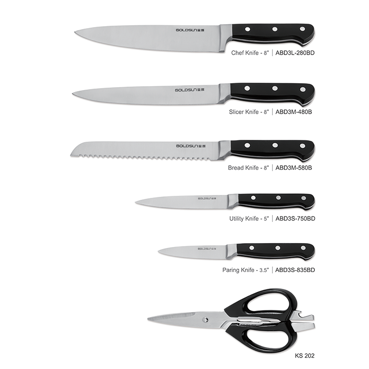 Absハンドルナイフブロックセット