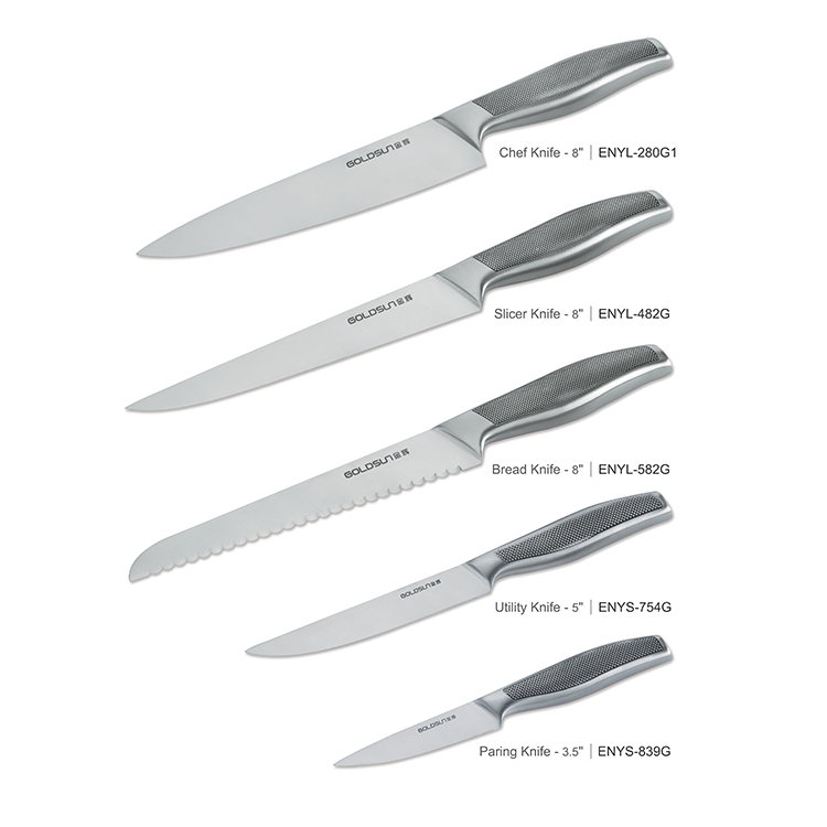 Ensemble de couteaux &agrave; manche ergonomique antid&eacute;rapant