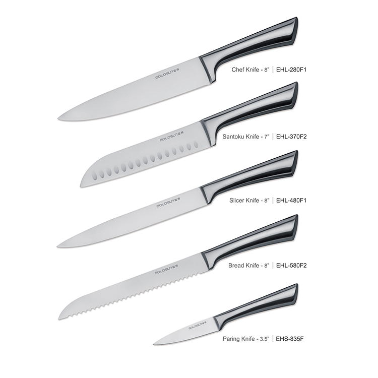ステンレス中空ハンドルナイフブロックセット