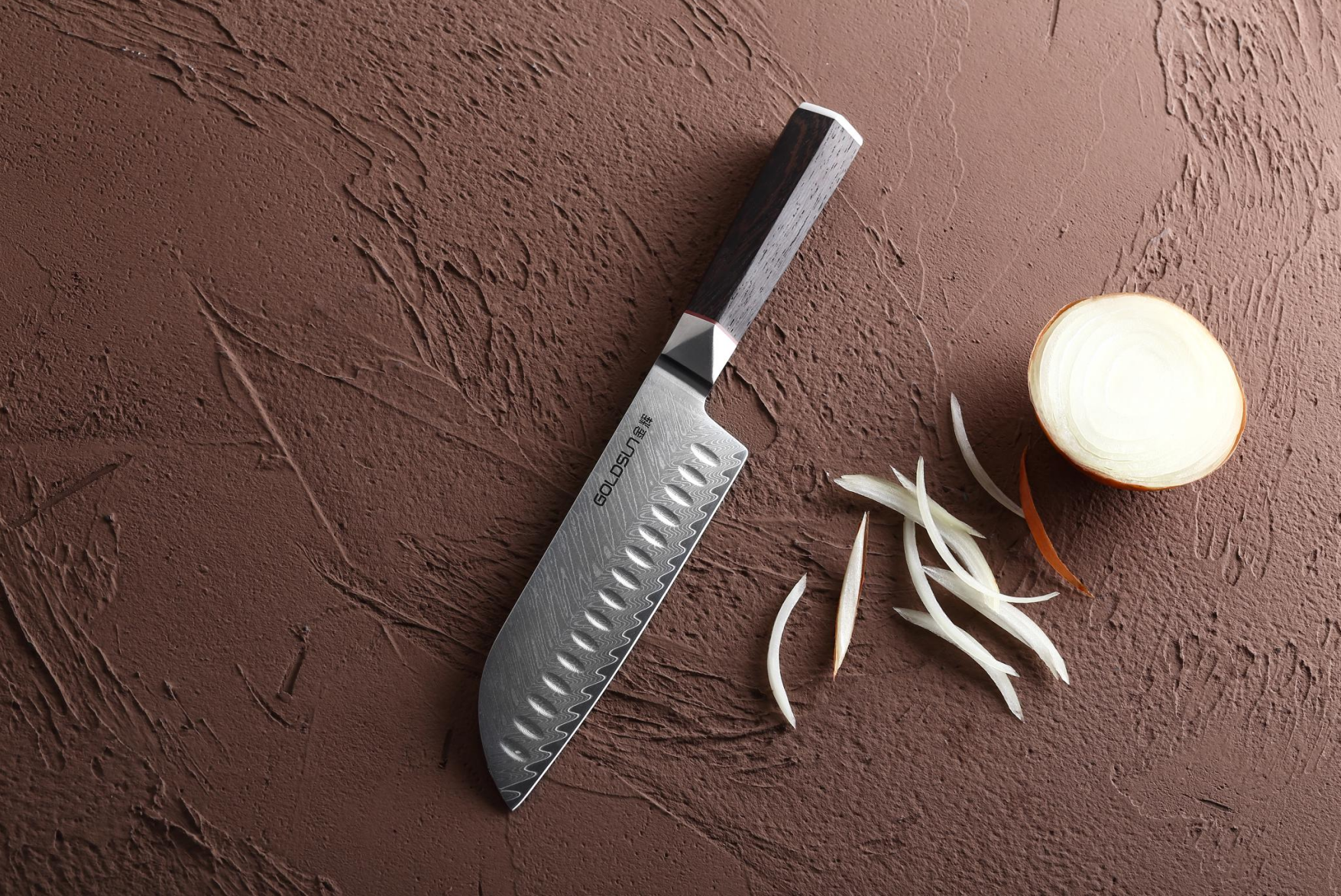 Sechseckiges Griffdesign mit Naturholz