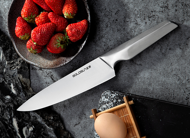 Juego de cuchillos de cocina con mango hueco gris