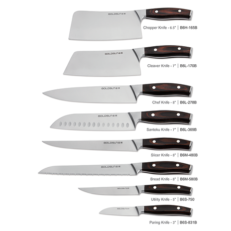 퍼커 나무 손잡이 칼 블록 세트