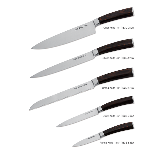 Dao l&agrave;m bếp bằng th&eacute;p Damascus 5 m&oacute;n