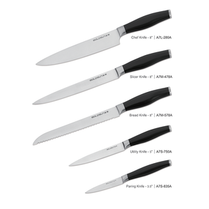 Black Abs Handle Knives Set