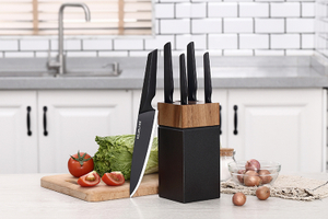 Black Kitchen Knife Sets with Block